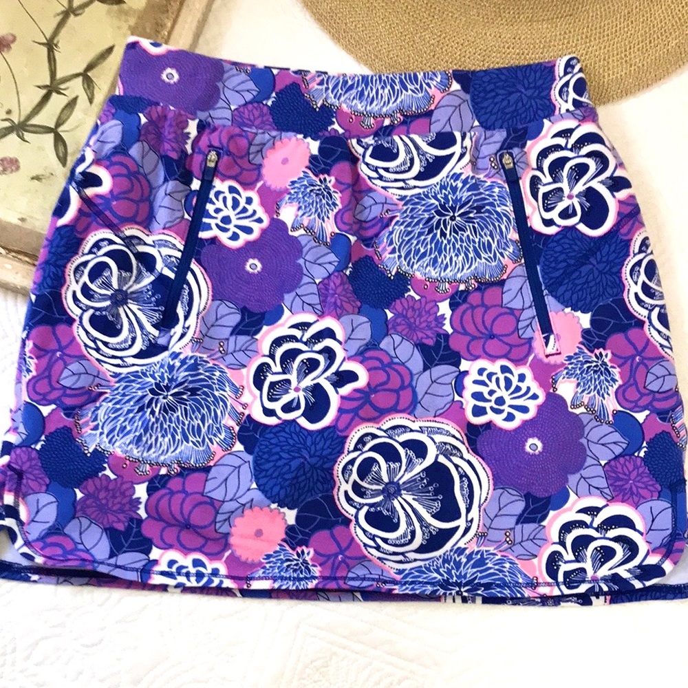T by Talbots Floral Print Stretch Skort - Picture 2 of 10